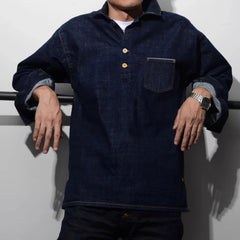 Hearujoy American Vintage Men Denim Shirt Oversized Loose Long Sleeve Pullover Top Spring Autumn Fashion Trendy Men's Clothing Streetwear