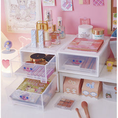 Ins Desk Organizer Storage Transparent Drawer Multilayer Organizer Holder Plastic Stackable 3 Tier Makeup Lipstick Cosmetic Rack