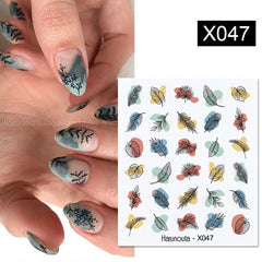 Harunouta Valentine's Day Love Heart Pattern Water Decals Stickers Christmas Snowflakes Design Slider For Nails Art Decoration