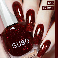 YICKYUE  -  12ML/bottle 45 Color New Nail Polish Can't Be Torn and Pulled, No Baking, Oily Green Rose, Bright Red, Bare Color, with Flash