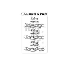 Waterproof Temporary Tattoo Sticker Black Neck Letter Chain Flame Tattoo Flash Tattoo Neck Female Male