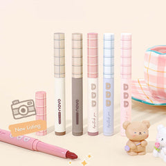 Yickyue  New Cute Crayon Lipstick Matte Waterproof Long Lasting Lip Gloss Silky Smooth Moisturizing Lipstick Sexy Makeup 6 Colors