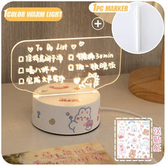 W&G Ins Night Light Bedroom Decoration Sleep Light Cute Girl Heart Desktop Atmosphere Light Marker Message Board Home Decor