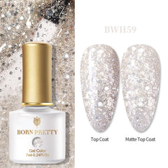 BORN PRETTY 7ml Glitter Soak Off Nail Gel Colorful Pink Purple Black White Nail Gel Polish Sequins Gel Nail Varnish for Manicure