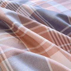 YICKYUE  Khaki Striped Plaid Duvet Cover Adults Children Home Hotel Room Decoration Double Skin-friendly Comfort 100% Cotton Bedding 1pc