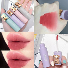 Yickyue 4 Colors Velvet Matte Lip Gloss Nude Pink Blush Liquid Lipsticks Makeup Waterproof Long Lasting Color Rendering Lips Cosmetics