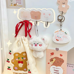 Cartoon Wall Hook Heavy Strong Self Adhesive Hook Seamless Cute Sticker Hook Storage Organizer Punch-free Wall Velcro Hook Room