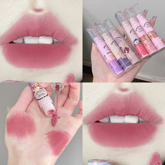Yickyue Chestnut Brown Lip Mud Lipstick Cute Bear Velvet Matte Lip Glaze Waterproof Long-lasting Moisturizing Sexy Lip Gloss Makeup Set
