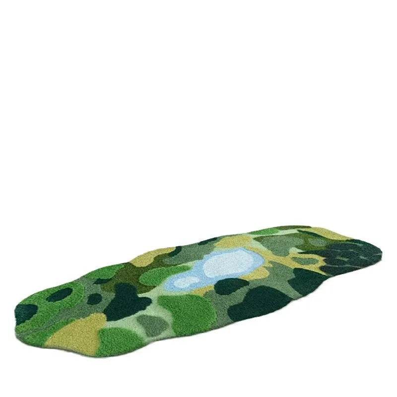 YICKYUE  -  Green Forest Lake Sofa Tufted Rug Home Long Soft Carpet For Bedroom Thick Anti-Slip Bath Mat Machine Washable Kitchen Carpet