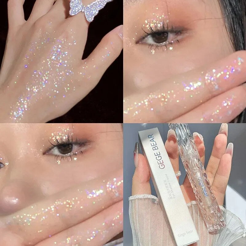 YICKYUE  -  New Liquid Eyeshadow Diamond Shimmer Pearlescent Glitter Eyeliner Waterproof Long Lasting Sequins Eye Shadow Sparkle Eye Makeup