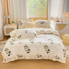 Yickyue Winter thickened lamb fleece blanket air-conditioned nap blanket quilt cover multi-purpose bedding