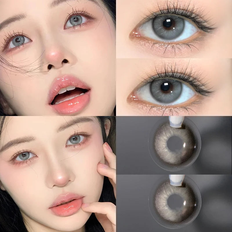 YICKYUE  -  1Pair Myopia Color Contact Lenses Color Lens Eyes with Degree Myopia Lenses Soft Korea Beautiful Pupils Fast Delivery