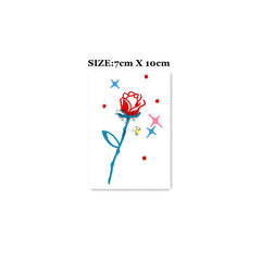Waterproof Temporary Tattoo Sticker Korean Style Color Small Rose Star Design Body Art Fake Tattoo Flash Tattoo Arm Wrist Female