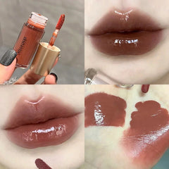 Yickyue 6 Colors Mirror Dyeing Lip Gloss Moisturizer Liquid Lipstick Waterproof Long Lasting Brown Red Lip Tint Korean Makeup Cosmetic