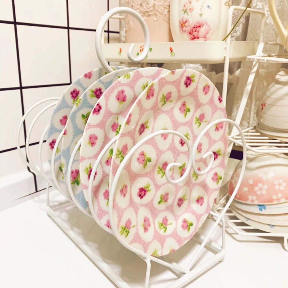YICKYUE  -  Kitchen Accessories heart-shaped Bowl Dish Storage Rack Holder Single Layer Bowls Dishes Drain Rack Organizer in Kitchen