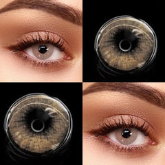 YICKYUE    Aurora Brown Colored Contact Lenses Yearly Myopia Prescription Contacts Natural Eye Beauty Lens with Pupil-Enlarging