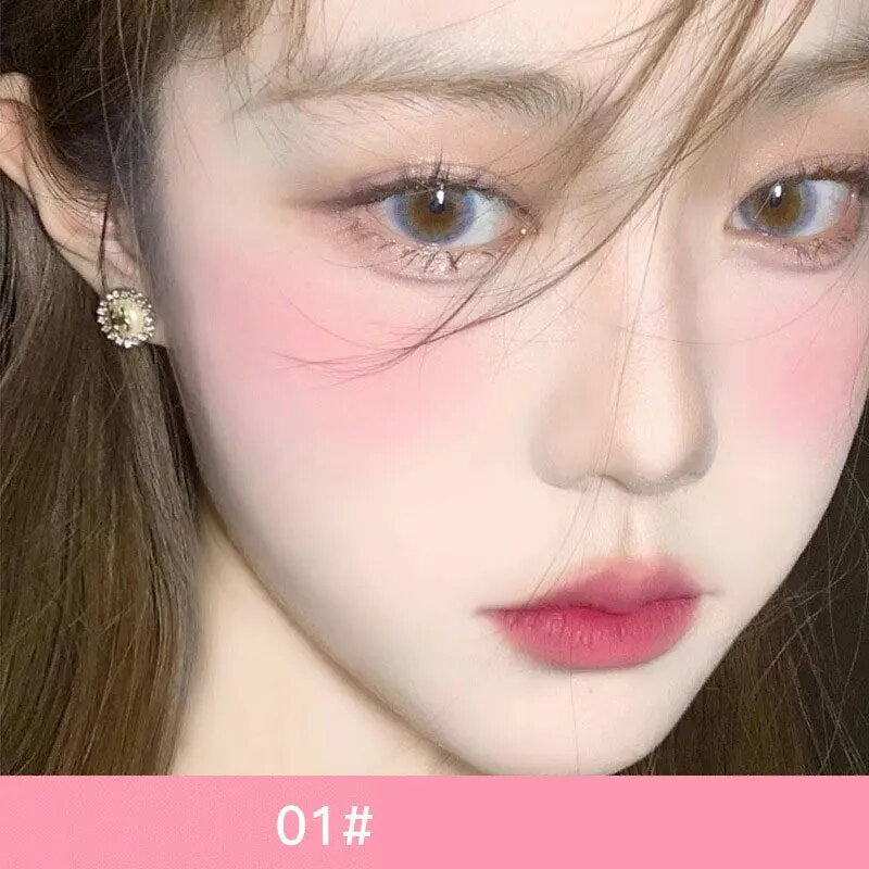 Yickyue Korean Monochrome Powder Blusher Lustrous Matte White Tender Pink Orange Powder Blusher Available All Year Round