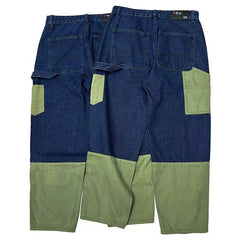 Hearujoy High Street Patchwork Jeans Men Loose Multi Pocket Cargo Pants Spring Autumn Fashion Vintage Straight Denim Trousers Streetwear