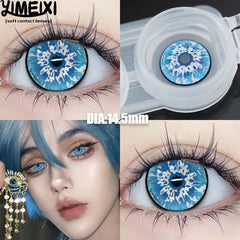 YICKYUE  -  2Piece Koi series Color Contact Lenses Beautiful Pupil Halloween Cosplay Soft Lenses Diopters Myopia Degree 0~-8.0