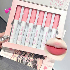 Yickyue 6/5Pcs Cute Honey Matte Lipstick Moisturizing Hydrating Lip Gloss Makeup Long Lasting Pigmented Sexy Glass Cosmetic For Women