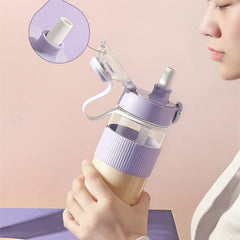 1100ml/720ml Fashion Healthy Material Water Bottle With Straw Large Capacity Sport Drinking Plastic Bottles Eco-Friendly