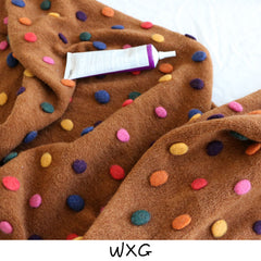 Three-Dimensional Fluffy Wool Ball Jacquard Candy Autumn and Winter Clothing Fabrics Cloth DIY