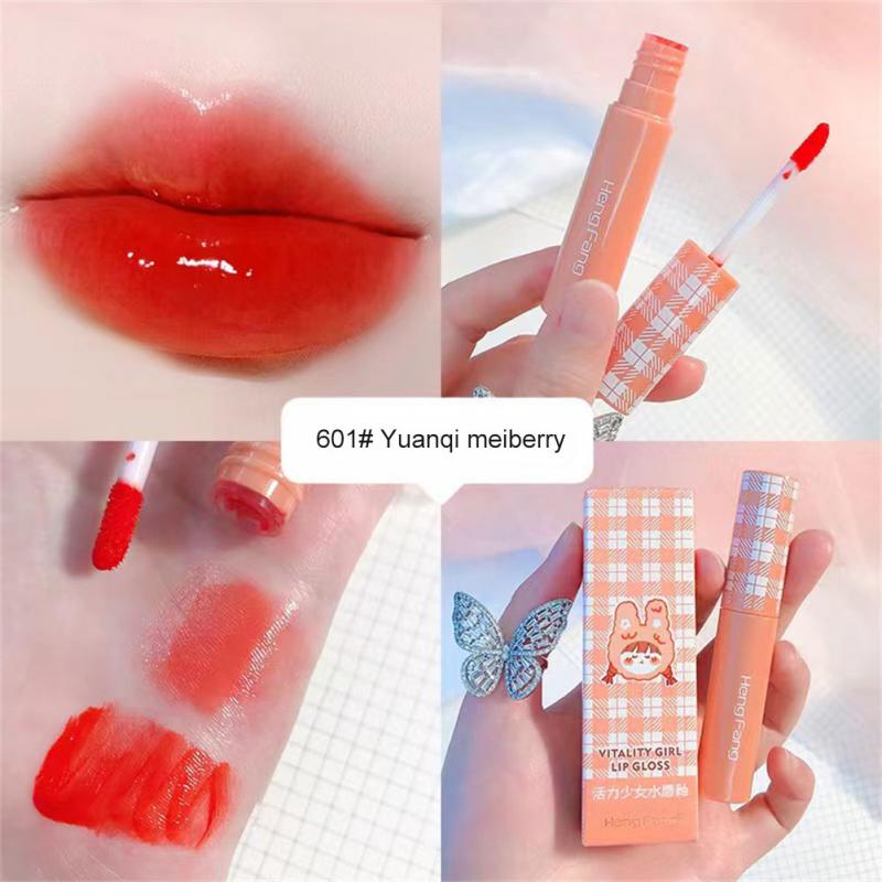 ELECOOL Red Mirror Water Lip Gloss Lip Glaze Transparent Lip Glaze Waterproof Moisturize Liquid Lipstick Lip Tint Korean Makeup