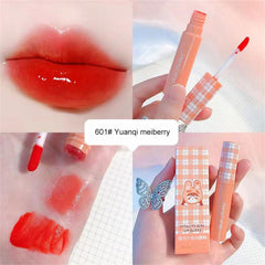ELECOOL Red Mirror Water Lip Gloss Lip Glaze Transparent Lip Glaze Waterproof Moisturize Liquid Lipstick Lip Tint Korean Makeup