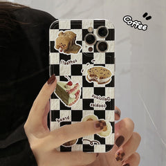 Bread coffee cake delicious soft silicone shockproof phone case for iphone x xr xsmax 12 mini 11 13 pro max 8 7 plus cute cover