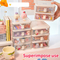 Kawaii Stationery Drawer Storage Boxes Desktop Student Ins Drawer Pen Holder Office Organizers New Small Debris Rack Cute