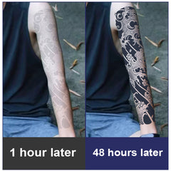 YICKYUE  -  Herbal Tattoo Sticker Full Arm Sleeve Semi Permanent 10-15 Day Long Lasting Waterproof Juice Ink Temporary Tattoos Large Size