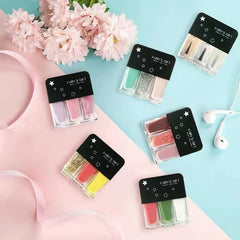 Three Color Nail Polish Set Clear White Polish Oil Shiny Sequins Quick Drying Baking Free Longlasting Waterproof Polish Nail Art