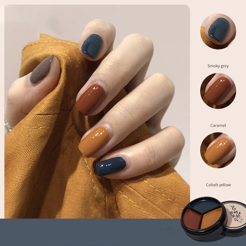 New 15ML Three-color Solid Cream Nail Gel Polish Japanese Semi Permanent Nail Polish UV LED Top Base Gel Varnishes for Manicure