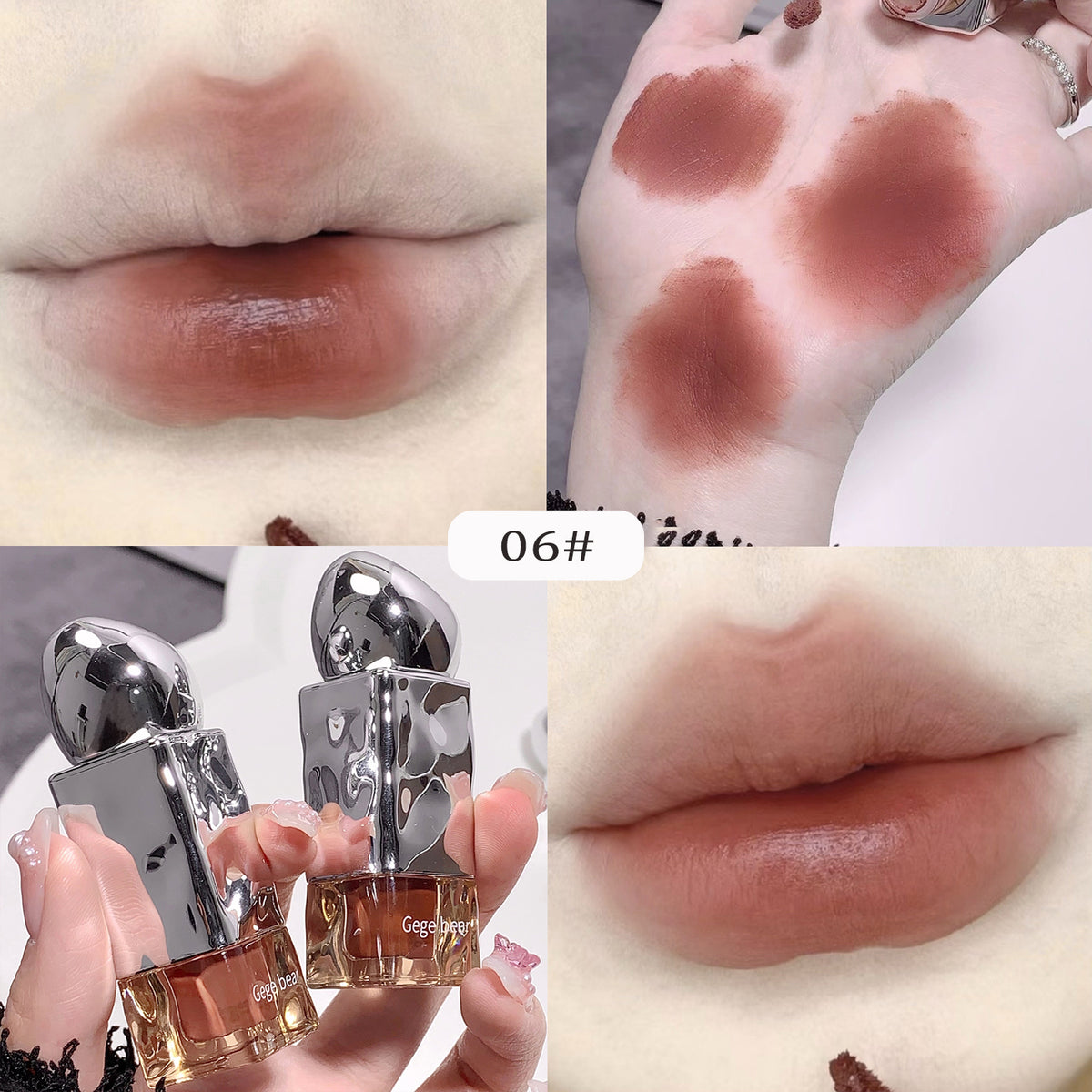 YICKYUE  -  Milk Coffee Matte Lipgloss Waterproof Non-Stick Cup Low Saturation Red Lip Glaze Makeup Beauty Lips Cheek Rouge Tint Cosmetic