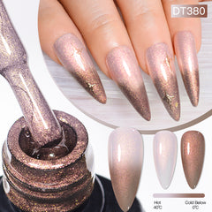 YICKYUE  -  7ml Auroras Thermal Nail Gel Polish Champaign Gold Gradient Temperature Changing Glitter UV Gel Varnish Nails Art