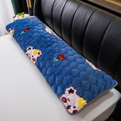 Soft Velvet Bed Pillow Case Cartoon Printed Designer Long Body Pillowcase Home Decor Winter Thicken Quilted Pillow Cover