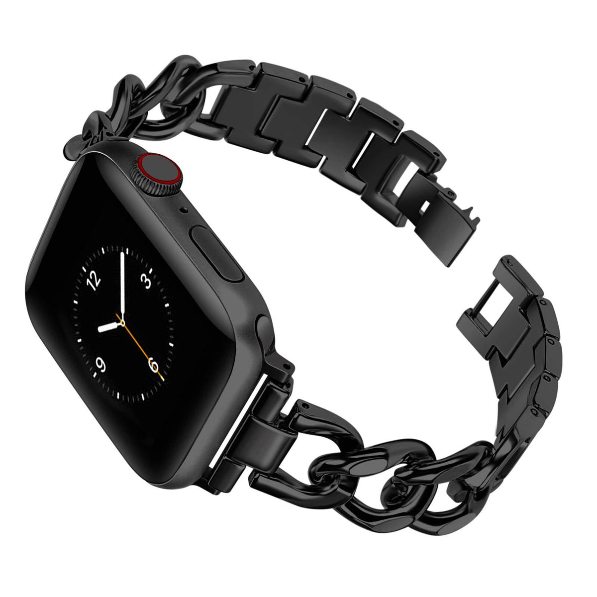 YICKYUE  -  Luxury Metal Chain Strap for Apple Watch Band 45mm 44 49 38 40 41 42mm Stainless Steel Women Bracelet for iWatch 9 8 7 SE 6 5 4