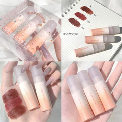 Cappuvini 3Pcs/Set Velvet Matte Lipstick Waterproof Long Lasting Lip Gloss Lip Tint Makeup Gift Box Cosmetics Set TSLM1