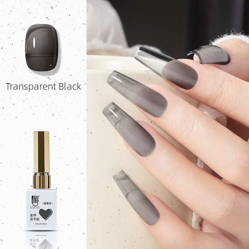YICKYUE  -  RS Nail 9ml Self Leveling Gel Nail Polish Transparent Black Traceless Leveling Gel Semi Permanent Nail Art Soak Off LED UV Gel