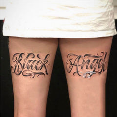 Waterproof Temporary Tattoo Sticker Black Letter Design Body Art Fake Tattoo Flash Tattoo Arm Leg Female Male