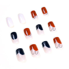 Square False Nails Graffiti Fake Nail Sweet Style Short Paragraph Manicure Save Time False Nail Wholesale Nail Free Shipping