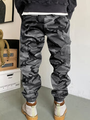 Hearujoy [All-Season Camo Cargo Pants] Men's Camo Cargo Pants - Comfort Fit with Multi-Pocket Design, Street Style Drawstring Waist, All-Season Wear