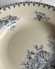 Antique Blue Floral Soup Plate