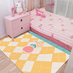 Yickyue Girl Bedroom Pink Carpet Living Room Cute Flower Print Rugs Bathroom Kitchen Porch Non-slip Anti-fouling Mat Study Balcony Rug