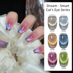 YICKYUE  -  6 Color High Gloss Dream Twinkle Cat Eye Gel Nail Polish Set Nail Art Design UV Gel Glitter Color Varnish