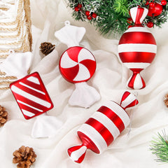 Yickyue 16CM Christmas Ball PVC Painted Candy Hanging Decoration Christmas Tree Decoration Pendant for Home 2022 Navidad New Year Girfs