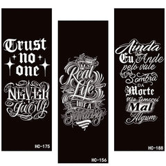 YICKYUE  -  5pc Flower Body Word Temporary Tattoo Sticker Semi Permanent Herbal Juice English Big Picture Arm Man Chest Thigh Art Fake Tatto