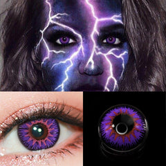YICKYUE  -  2Pieces Colorcon Color Contact Lenses Yearly Purple Contact Lenses with Graduation Free Shipping