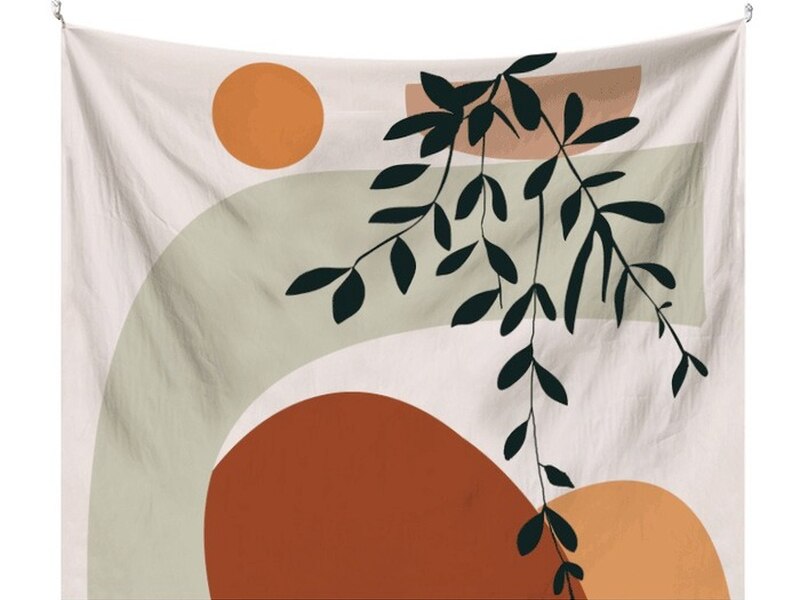 Nordic Simple Fresh Art Background Fabric Wall Cloth Tapestry Bedroom Room Bedside All-Matching Decorative Tapestry Hanging