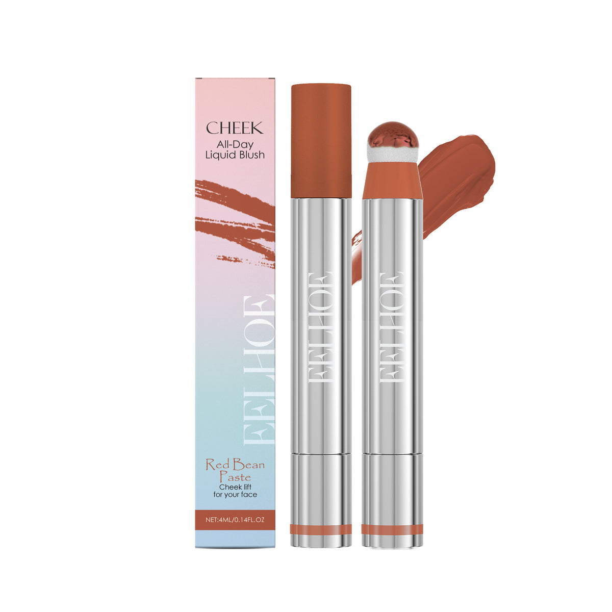 YICKYUE  -  Liquid Blush Cheek Tint Matte Blusher Moisturizing High Pigment Natural Long Lasting Face Highlighter Multi-purpose Stick Makeup